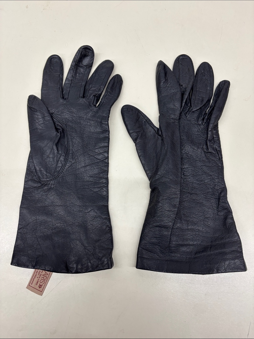 Aris Black Leather Gloves for Women